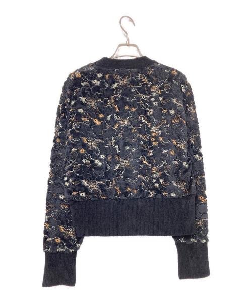 MURRAL（ミューラル）MURRAL (ミューラル) カモフラージュ刺繍ニットカーディガン 25年モデル ブラック サイズ:Fの古着・服飾アイテム