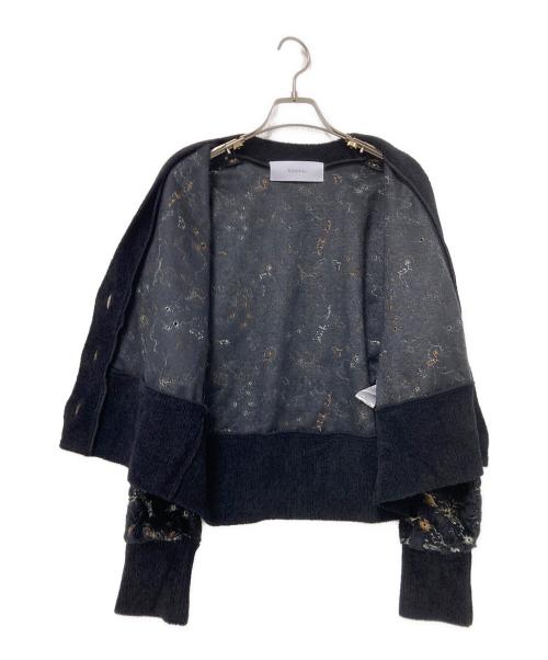 MURRAL（ミューラル）MURRAL (ミューラル) カモフラージュ刺繍ニットカーディガン 25年モデル ブラック サイズ:Fの古着・服飾アイテム