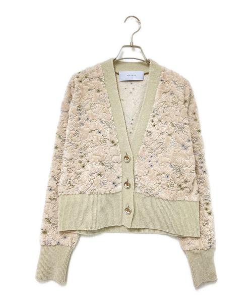 MURRAL（ミューラル）MURRAL (ミューラル) カモフラージュ刺繍ニットカーディガン 25年モデル アイボリー サイズ:Fの古着・服飾アイテム