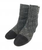 DIANAダイアナ）の古着「ツイードショートブーツ」｜グレー