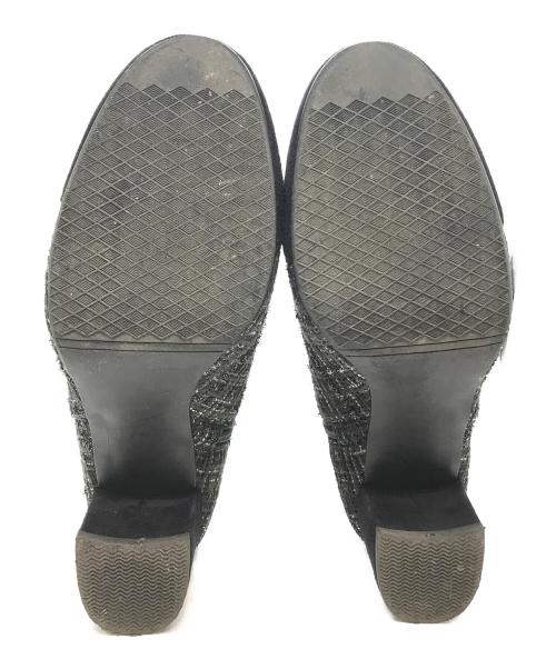 DIANA（ダイアナ）DIANA (ダイアナ) ツイードショートブーツ グレー サイズ:24cmの古着・服飾アイテム