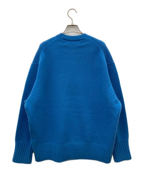 INSCRIRE（アンスクリア）INSCRIRE (アンスクリア) カシミヤクルーネックニット ブルー サイズ:Mの古着・服飾アイテム