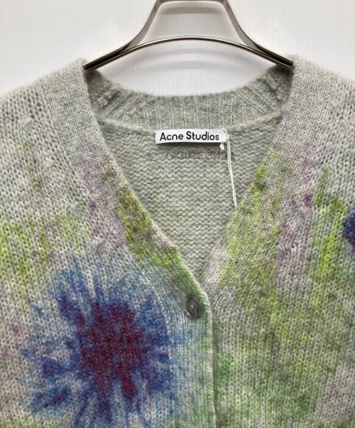 Acne studios（アクネ ストゥディオス）ACNE STUDIOS (アクネ ストゥディオス) モヘア混カーディガン グレー×グリーン サイズ:Sの古着・服飾アイテム