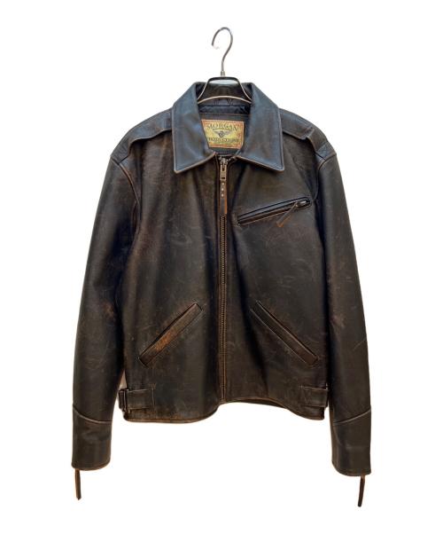 MORGAN（モーガン）MORGAN (モーガン) レザージャケット ブラウン サイズ:Ｍの古着・服飾アイテム