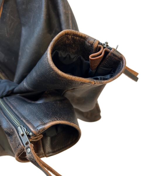 MORGAN（モーガン）MORGAN (モーガン) レザージャケット ブラウン サイズ:Ｍの古着・服飾アイテム