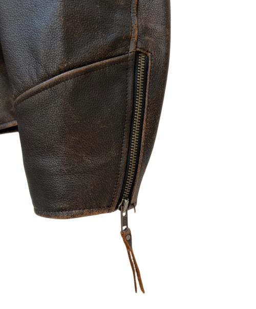 MORGAN（モーガン）MORGAN (モーガン) レザージャケット ブラウン サイズ:Ｍの古着・服飾アイテム