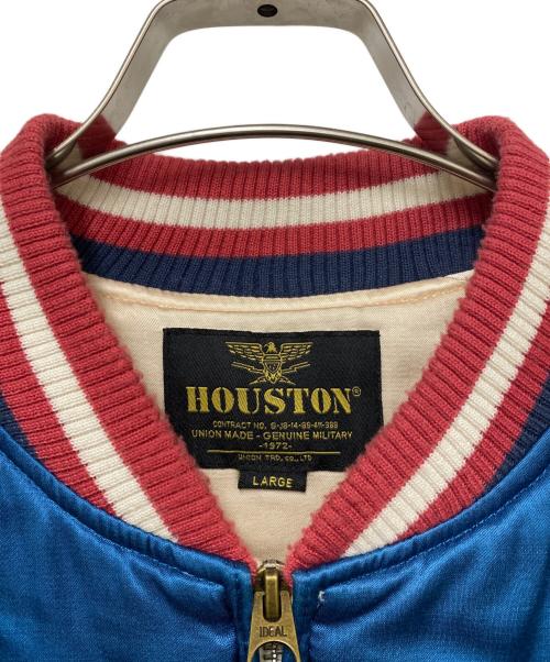 HOUSTON（ヒューストン）HOUSTON (ヒューストン) 刺繍 スーベニアジャケット ブルー サイズ:Lの古着・服飾アイテム