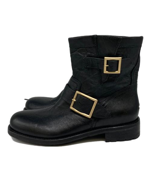 JIMMY CHOO（ジミーチュウ）JIMMY CHOO (ジミーチュウ) YOUTH バイカーブーツ ブラック サイズ:36の古着・服飾アイテム