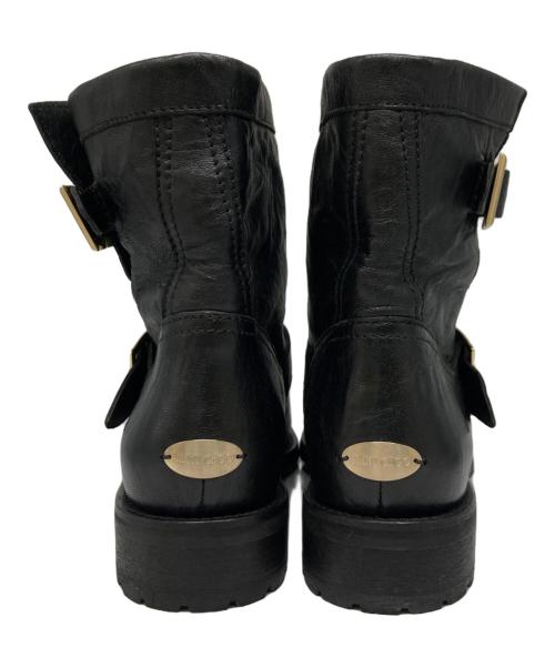 JIMMY CHOO（ジミーチュウ）JIMMY CHOO (ジミーチュウ) YOUTH バイカーブーツ ブラック サイズ:36の古着・服飾アイテム