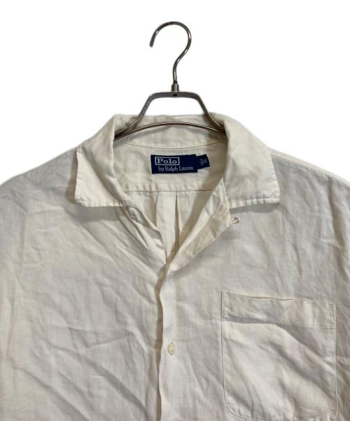 POLO RALPH LAUREN（ポロ・ラルフローレン）POLO RALPH LAUREN (ポロ・ラルフローレン) リネンシルクオープンカラーシャツ ホワイト サイズ:Sの古着・服飾アイテム