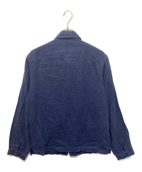POLO RALPH LAUREN（ポロ・ラルフローレン）POLO RALPH LAUREN (ポロ・ラルフローレン) リネンジップアップシャツジャケット ネイビー サイズ:Ｍの古着・服飾アイテム