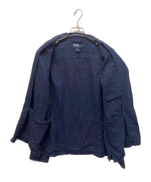 POLO RALPH LAUREN（ポロ・ラルフローレン）POLO RALPH LAUREN (ポロ・ラルフローレン) リネンジップアップシャツジャケット ネイビー サイズ:Ｍの古着・服飾アイテム