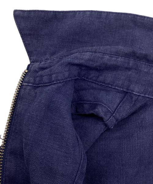POLO RALPH LAUREN（ポロ・ラルフローレン）POLO RALPH LAUREN (ポロ・ラルフローレン) リネンジップアップシャツジャケット ネイビー サイズ:Ｍの古着・服飾アイテム