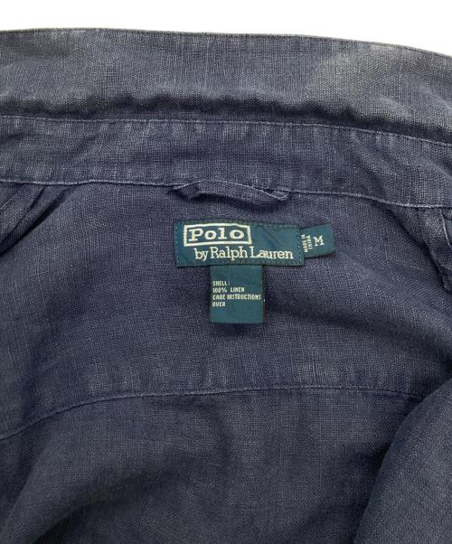 POLO RALPH LAUREN（ポロ・ラルフローレン）POLO RALPH LAUREN (ポロ・ラルフローレン) リネンジップアップシャツジャケット ネイビー サイズ:Ｍの古着・服飾アイテム