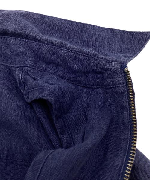 POLO RALPH LAUREN（ポロ・ラルフローレン）POLO RALPH LAUREN (ポロ・ラルフローレン) リネンジップアップシャツジャケット ネイビー サイズ:Ｍの古着・服飾アイテム
