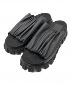 MAISON SPECIAL×SPECIAL SHOES FACTORYメゾンスペシャル×スペシャルシューズファクトリー）の古着「Rattling Sole Gathering Sandal」｜ブラック