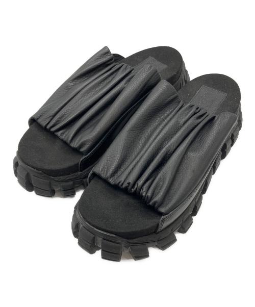 MAISON SPECIAL（メゾンスペシャル）MAISON SPECIAL (メゾンスペシャル) SPECIAL SHOES FACTORY (スペシャルシューズファクトリー) Rattling Sole Gathering Sandal ブラック サイズ:27.5の古着・服飾アイテム