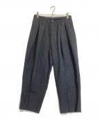 VOAAOVヴォアーブ）の古着「REFINE WOOL SERGE Tuck Wide Pants」｜グレー