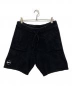barefoot dreams×F.C.R.B.ベアフットドリームス×エフシーレアルブリストル）の古着「バックロゴパイルハーフパンツ」｜ブラック