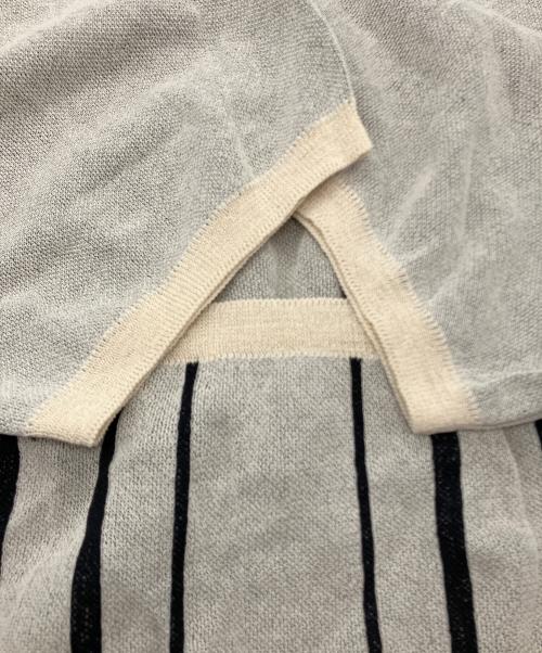 TIGHTBOOTH PRODUCTION（タイトブースプロダクション）TIGHTBOOTH PRODUCTION (タイトブースプロダクション) STRIPE KNIT OPEN POLO ベージュ サイズ:Mの古着・服飾アイテム