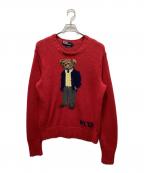 POLO RALPH LAURENポロ・ラルフローレン）の古着「リネン混ポロベアニット」｜レッド