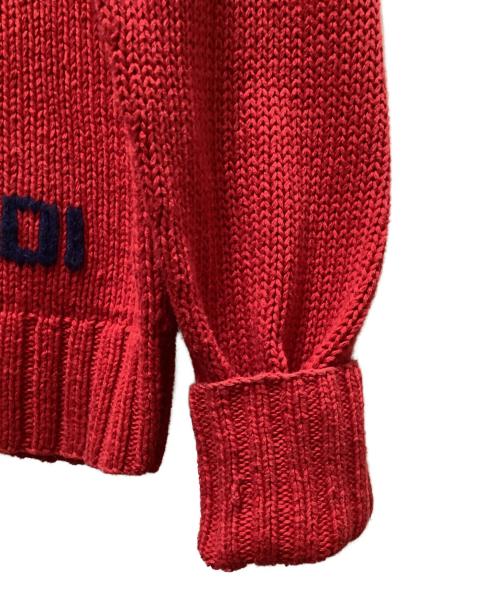 POLO RALPH LAUREN（ポロ・ラルフローレン）POLO RALPH LAUREN (ポロ・ラルフローレン) リネン混ポロベアニット レッド サイズ:Sの古着・服飾アイテム
