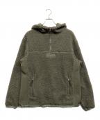 KITHキス）の古着「Bonded Sherpa Quarter Zip Hoodie」｜グリーン