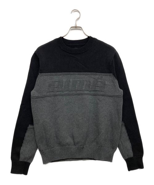 Aime Leon Dore（エメ レオン ドレ）Aime Leon Dore (エメ レオン ドレ) バイカラーニット ブラック×グレー サイズ:Sの古着・服飾アイテム