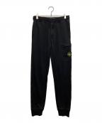 STONE ISLANDストーンアイランド）の古着「ガーメントダイコットンスウェットシャーリングテーパードカーゴリブパンツ」｜ブラック