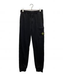 STONE ISLAND（ストーンアイランド）の古着「ガーメントダイコットンスウェットシャーリングテーパードカーゴリブパンツ」｜ブラック