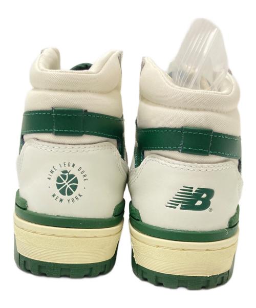 NEW BALANCE（ニューバランス）NEW BALANCE (ニューバランス) Aime Leon Dore (エメ レオン ドレ) ハイカットスニーカー ホワイト×グリーン サイズ:26.0㎝の古着・服飾アイテム