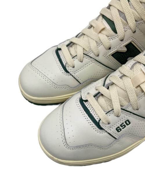 NEW BALANCE（ニューバランス）NEW BALANCE (ニューバランス) Aime Leon Dore (エメ レオン ドレ) ハイカットスニーカー ホワイト×グリーン サイズ:26.0㎝の古着・服飾アイテム