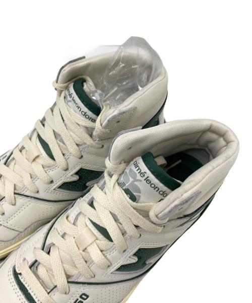 NEW BALANCE（ニューバランス）NEW BALANCE (ニューバランス) Aime Leon Dore (エメ レオン ドレ) ハイカットスニーカー ホワイト×グリーン サイズ:26.0㎝の古着・服飾アイテム