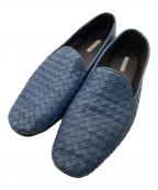 BOTTEGA VENETAボッテガベネタ）の古着「イントレチャートドライビングシューズ」｜ネイビー