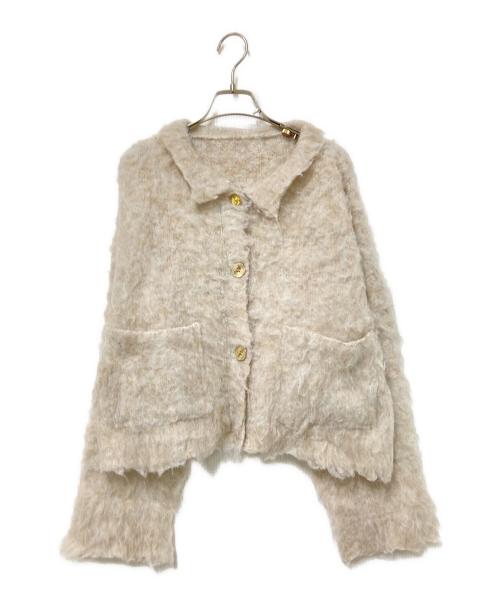 willfully（ウィルフリー）willfully (ウィルフリー) リバーシブル ブラッシュド ライトリー ニット カーディガン ベージュ サイズ:Sの古着・服飾アイテム