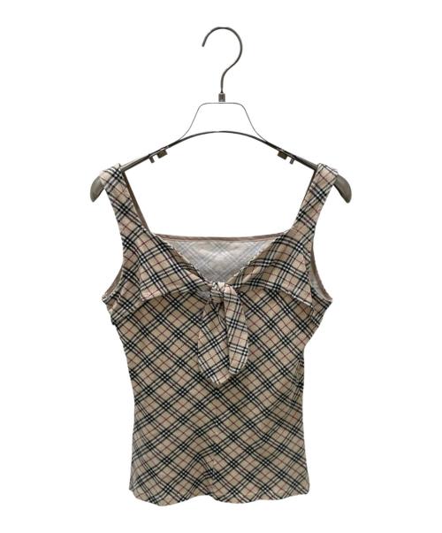 BURBERRY BLUE LABEL（バーバリー ブルー レーベル）BURBERRY BLUE LABEL (バーバリー ブルー レーベル) ノバチェックタンクトップ ベージュ サイズ:38の古着・服飾アイテム