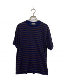 JOHN SMEDLEY（ジョンスメドレー）の古着「ショートスリーブボーダーコットンニット」｜ネイビー