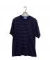 JOHN SMEDLEY（ジョンスメドレー）の古着「ショートスリーブボーダーコットンニット」｜ネイビー
