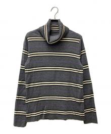 BURBERRY LONDON（バーバリーロンドン）の古着「ボーダータートルネックニット FB042-036」｜グレー