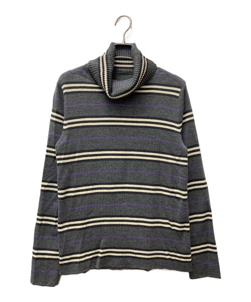 BURBERRY LONDON（バーバリーロンドン）BURBERRY LONDON (バーバリーロンドン) ボーダータートルネックニット FB042-036 グレー サイズ:2の古着・服飾アイテム
