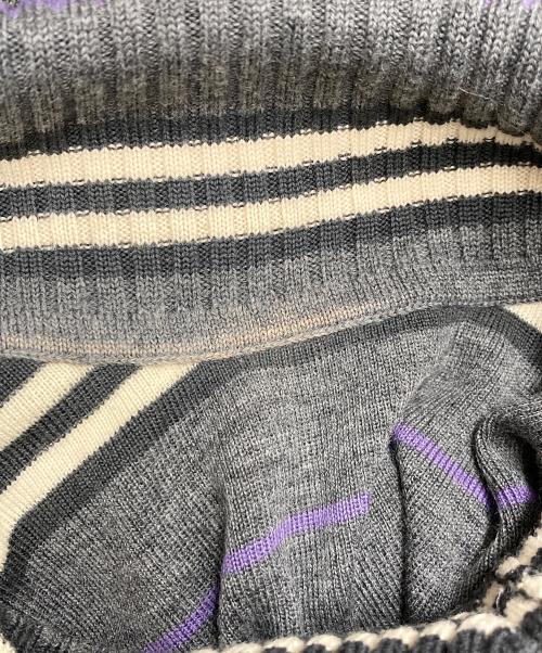 BURBERRY LONDON（バーバリーロンドン）BURBERRY LONDON (バーバリーロンドン) ボーダータートルネックニット FB042-036 グレー サイズ:2の古着・服飾アイテム