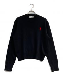 ami（アミ）の古着「ハートロゴ刺繍ニット」｜ブラック