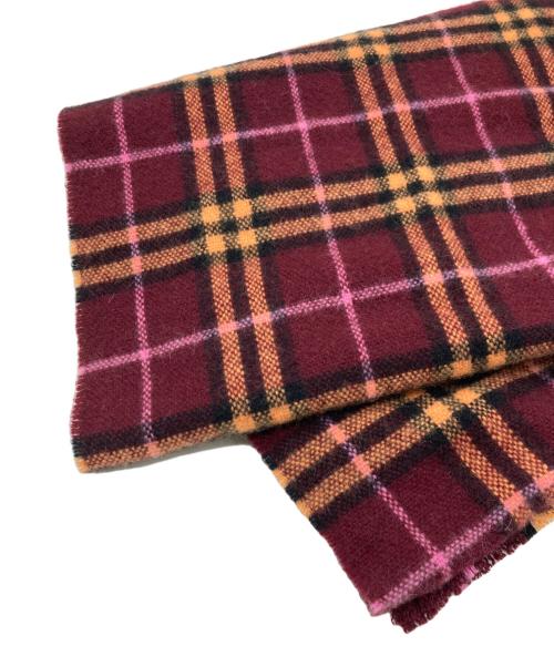 BURBERRY（バーバリー）BURBERRY (バーバリー) チェックカシミヤマフラー ボルドー 未使用品の古着・服飾アイテム