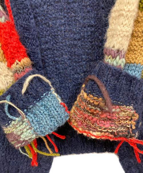 HARAPOS REALES（ハラポスレアレス）Harapos Reales (ハラポスレアレス) モヘア混クルーネックカーディガン ネイビー サイズ:SIZE Freeの古着・服飾アイテム