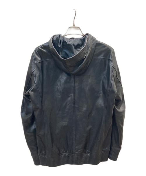 ESTNATION（エストネーション）ESTNATION (エストネーション) フーデッド レザーブルゾン ブラック サイズ:Lの古着・服飾アイテム