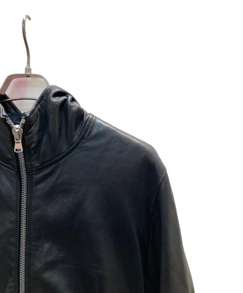 ESTNATION（エストネーション）ESTNATION (エストネーション) フーデッド レザーブルゾン ブラック サイズ:Lの古着・服飾アイテム