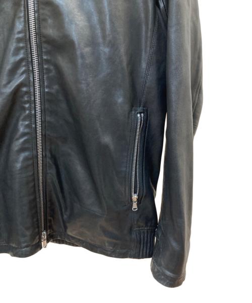 ESTNATION（エストネーション）ESTNATION (エストネーション) フーデッド レザーブルゾン ブラック サイズ:Lの古着・服飾アイテム