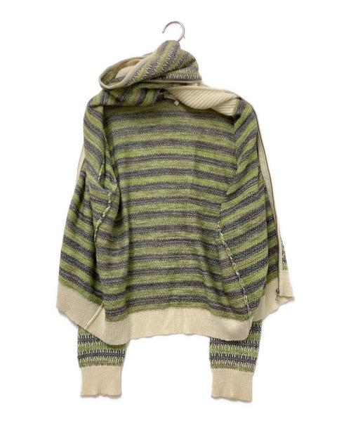 DRIES VAN NOTEN（ドリスヴァンノッテン）DRIES VAN NOTEN (ドリスヴァンノッテン) ニットジャケット 黄緑 サイズ:Sの古着・服飾アイテム
