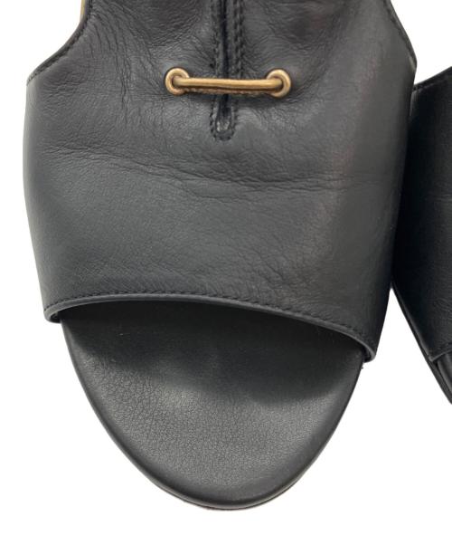 JIMMY CHOO（ジミーチュウ）JIMMY CHOO (ジミーチュウ) オープントゥレザーブーティ ブラック サイズ:37の古着・服飾アイテム