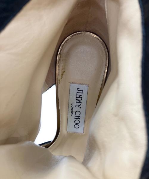 JIMMY CHOO（ジミーチュウ）JIMMY CHOO (ジミーチュウ) オープントゥレザーブーティ ブラック サイズ:37の古着・服飾アイテム